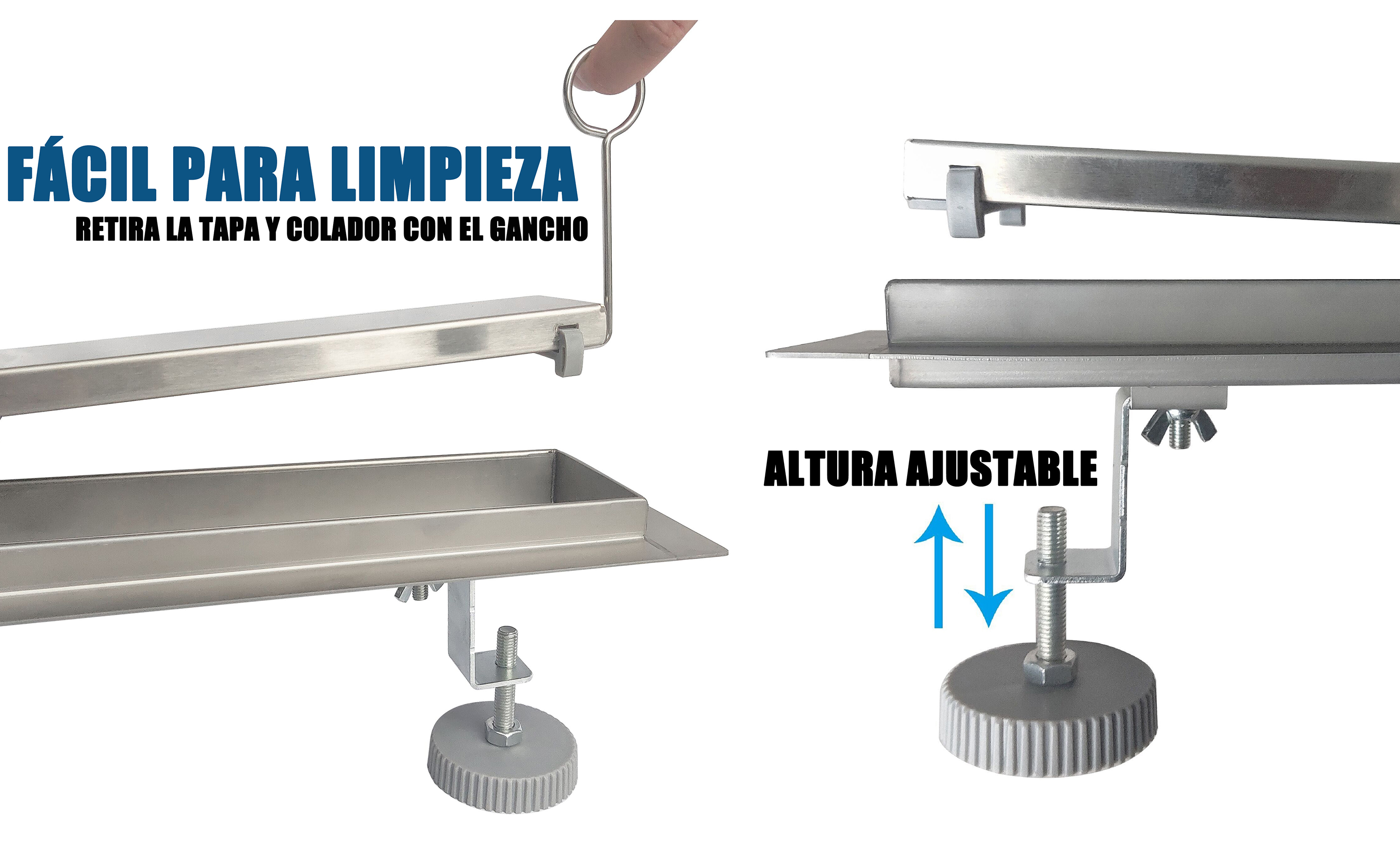 Filtro Para Ducha Juego Baño Rejilla Para Columnas De Ducha Desagüe De Ducha De Acero Inoxidable - Canaleta De 60 Cm Con Rejilla Y Sifón Antiolores - Color Plata Rejilla Desague Ducha